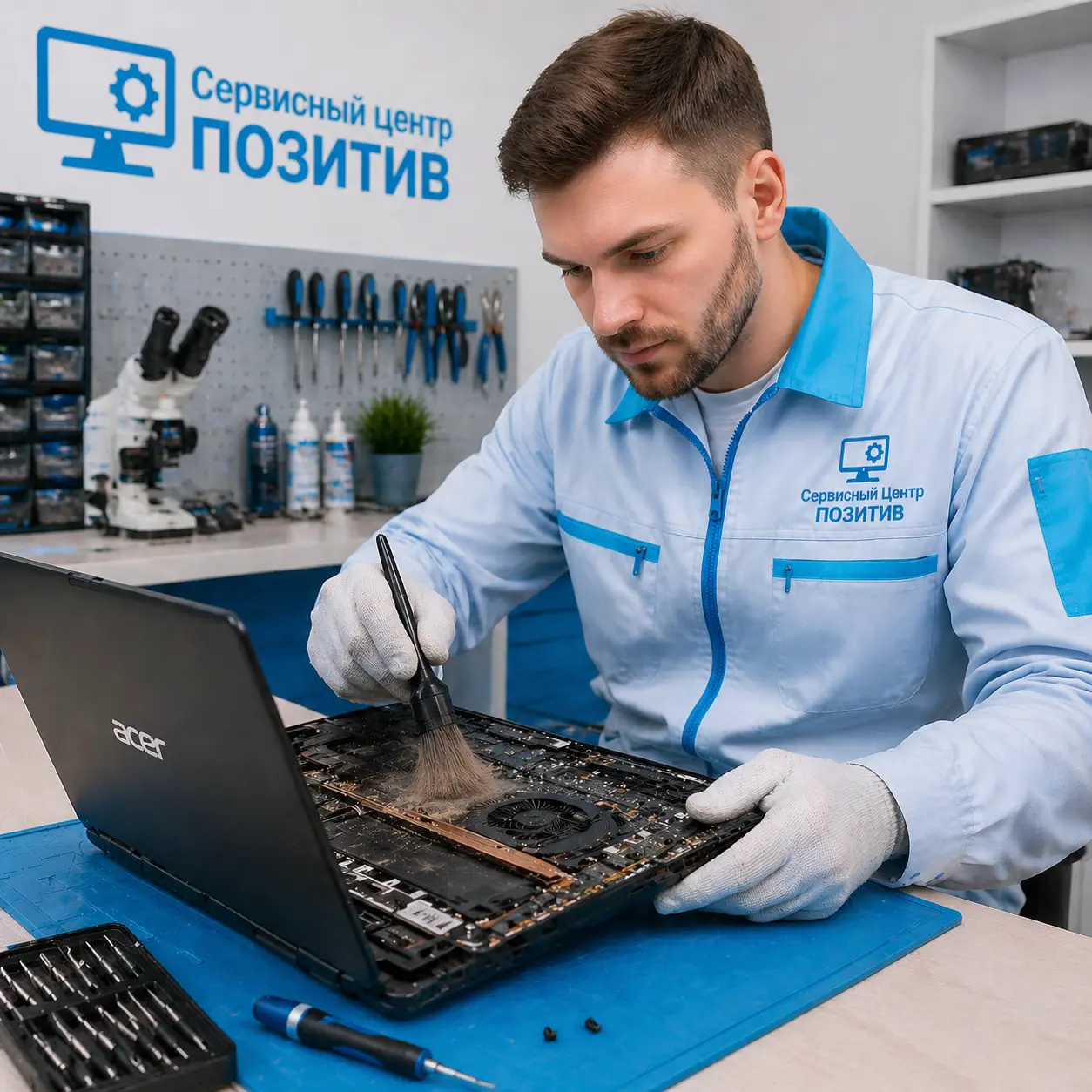 Чистка ноутбука Acer от пыли в Черноголовке | Замена термопасты