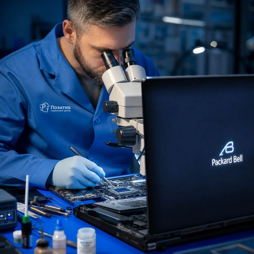 Замена видеокарты ноутбука Packard Bell в Черноголовке