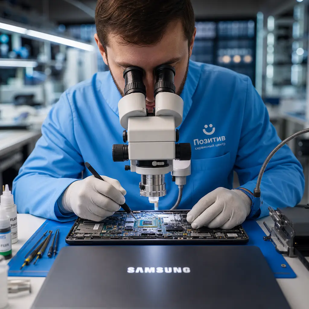 Замена видеокарты ноутбука Samsung в Черноголовке