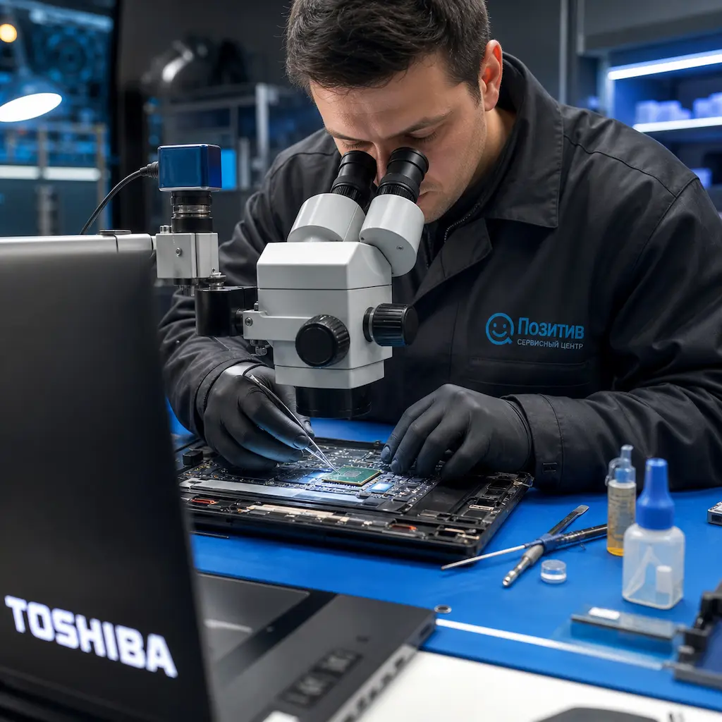Замена видеокарты ноутбука Toshiba в Черноголовке