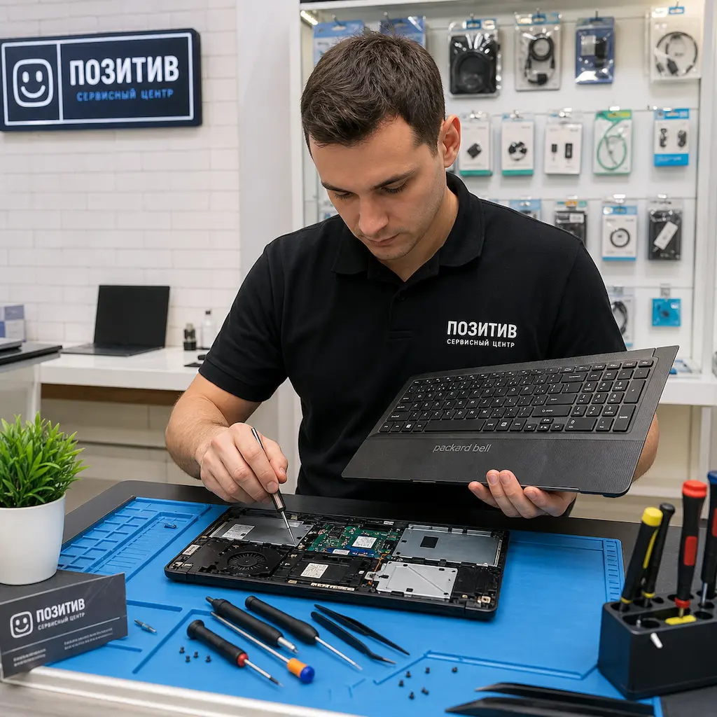 заменить клавиатуру на ноутбуке Packard Bell в Черноголовке