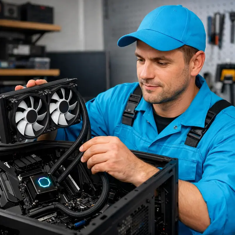 Установка водяного охлаждения на компьютер в Черноголовке