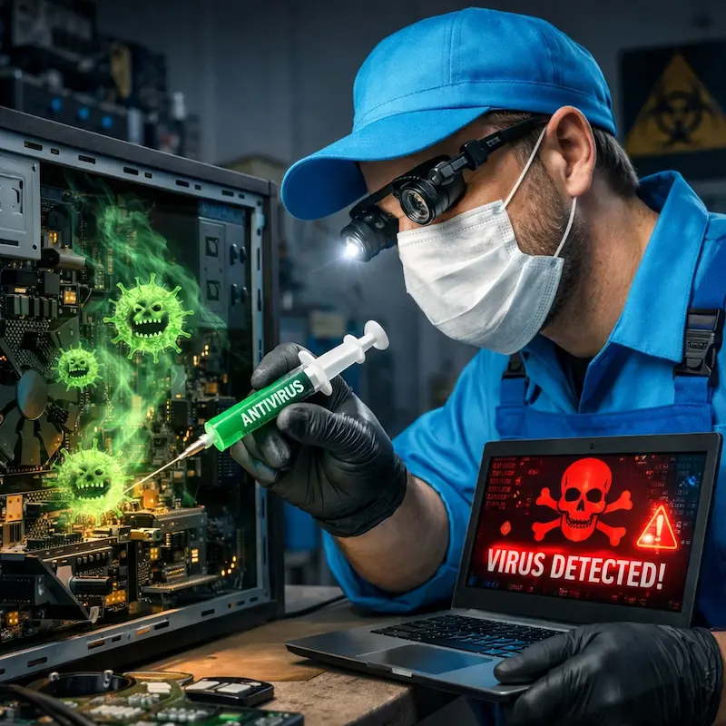 Лечение компьютера от вирусов в Черноголовке на дому