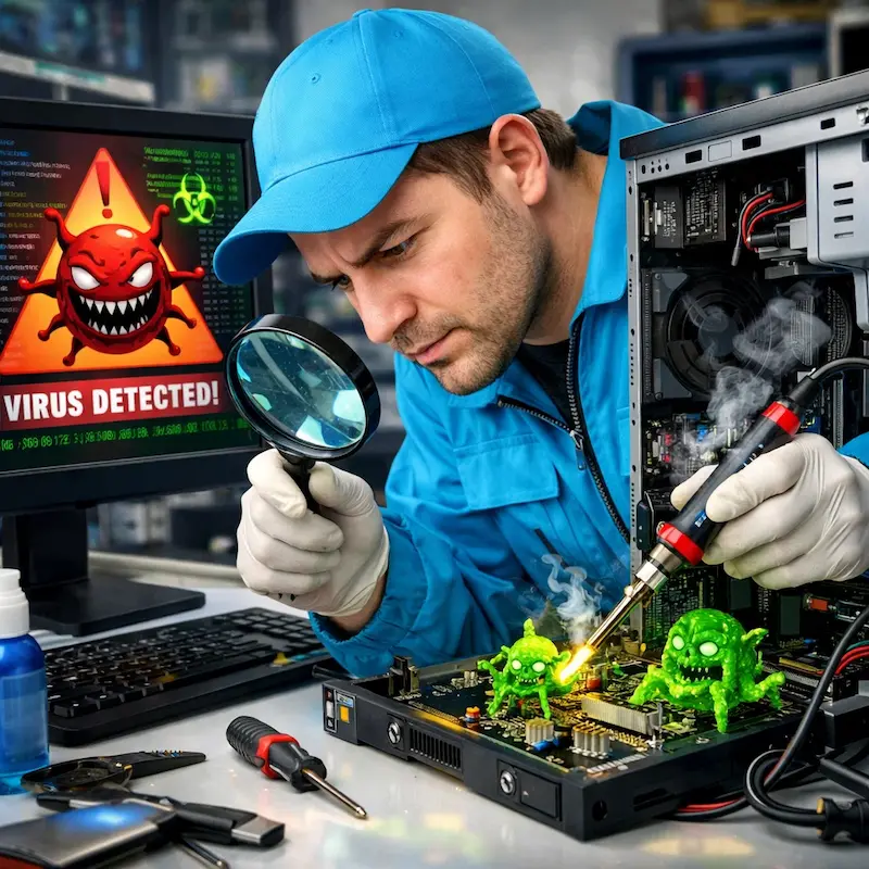 Вылечить компьютерный вирус в Черноголовке